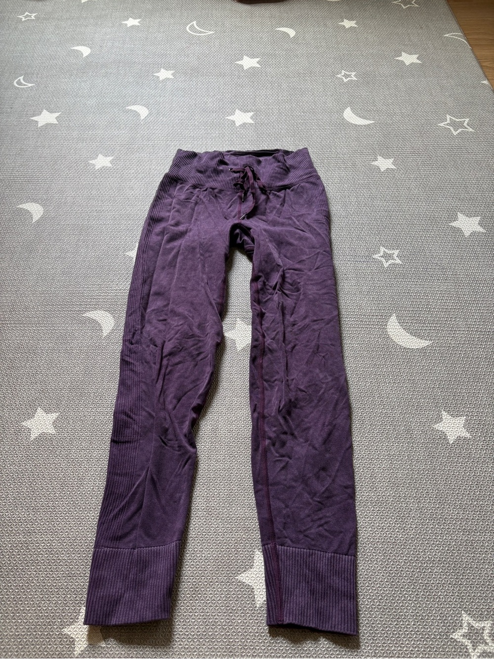 PINK Victoria's Secret Kids Deep Purple Ribbed Waist Leggings